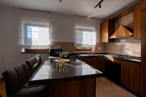 Design Villa, 5 Bedrooms, Hot Tub, Sea View | Private kitchen | Fridge, microwave, oven, stovetop