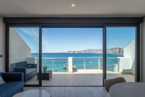 Premium Apartment, 1 Bedroom, Terrace, Sea View | Living area | 50-inch Smart TV with digital channels, TV