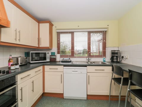 Fridge, dishwasher, electric kettle, toaster