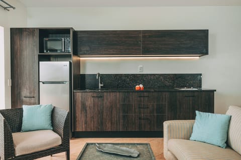 Villa, 2 Bedrooms, Beach View, Beachfront | Private kitchen | Full-size fridge, microwave, stovetop, toaster