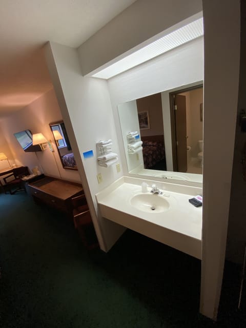 Standard Double Room, 2 Queen Beds | Bathroom | Towels, soap, toilet paper