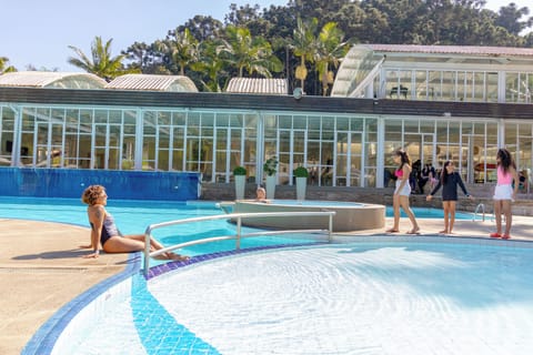 Indoor pool, outdoor pool, sun loungers