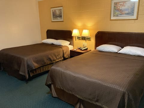 Double Room, 2 Queen Beds | Desk, laptop workspace, blackout drapes, free WiFi