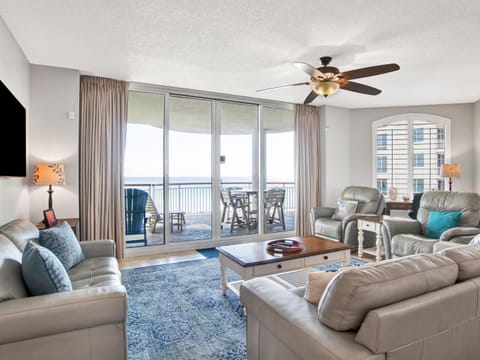 Condo, Multiple Beds, Patio, Ocean View (#5D - No Pets) | Living area | Flat-screen TV