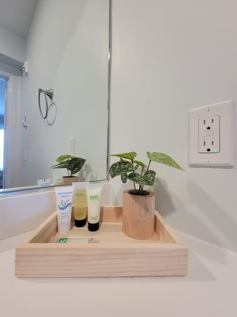 Antique Room | Bathroom | Rainfall showerhead, towels, soap, shampoo