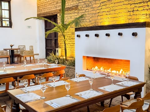 Outdoor banquet area