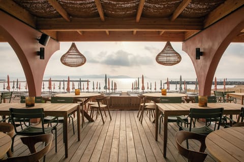 On the beach, beach bar