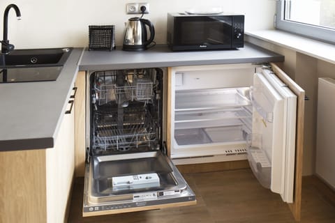 Apartment | Desk, laptop workspace, blackout drapes, soundproofing