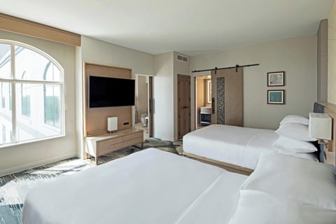 Club Suite, 2 Queen Beds | Premium bedding, in-room safe, desk, laptop workspace