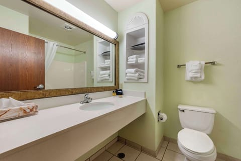 Standard Room, 2 Queen Beds, Non Smoking, Refrigerator & Microwave | Bathroom | Free toiletries, hair dryer, towels, soap