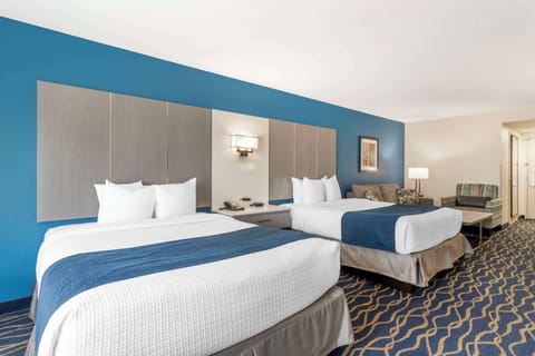Executive Room, 2 Queen Beds, Non Smoking, Refrigerator & Microwave (with Sofabed) | 1 bedroom, desk, laptop workspace, iron/ironing board
