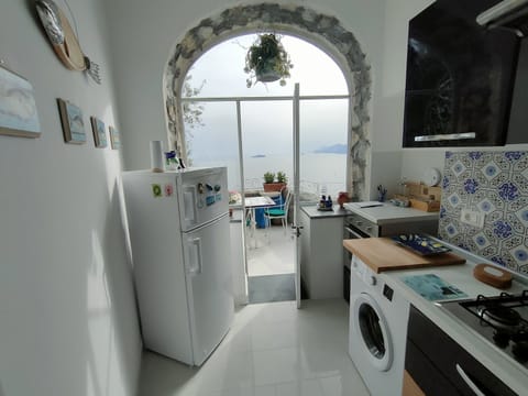 Panoramic Villa | Private kitchen | Fridge, coffee/tea maker