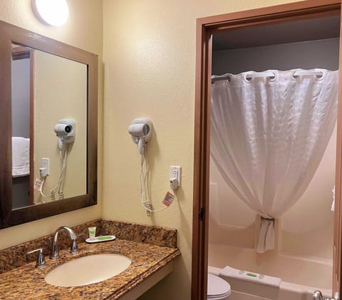 Room, 2 Double Beds | Bathroom | Free toiletries, hair dryer, towels, soap