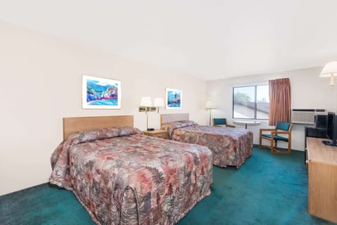 Room, 2 Queen Beds, Non Smoking | In-room safe, desk, blackout drapes, iron/ironing board