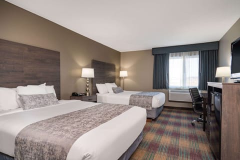 Room, 2 Queen Beds, Non Smoking (Mobility) | Desk, iron/ironing board, free cribs/infant beds, rollaway beds