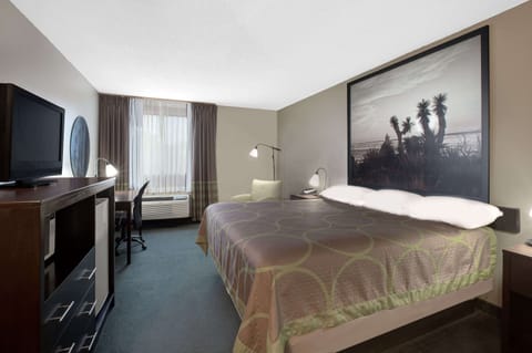 Premium bedding, desk, blackout drapes, iron/ironing board