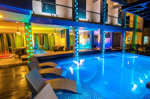 Outdoor pool, open 9:00 AM to 9:00 PM, sun loungers