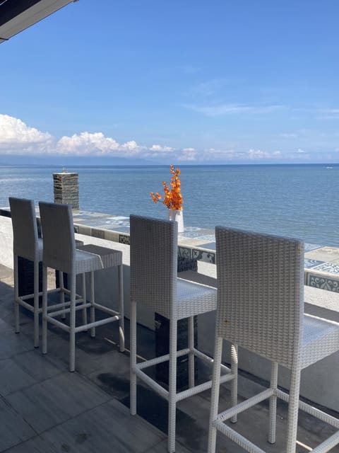 International cuisine, beach views 