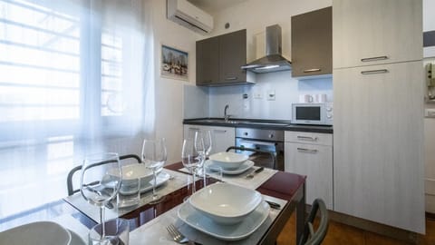 Fridge, microwave, oven, electric kettle