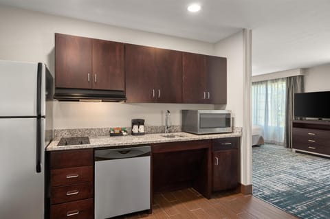 Studio, 1 King Bed, Accessible, Bathtub (Mobility & Hearing) | Private kitchen | Full-size fridge, microwave, stovetop, dishwasher