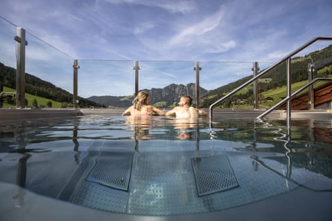 Indoor pool, outdoor pool, pool umbrellas, sun loungers