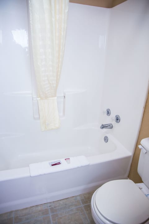 Bathtub, hair dryer, towels