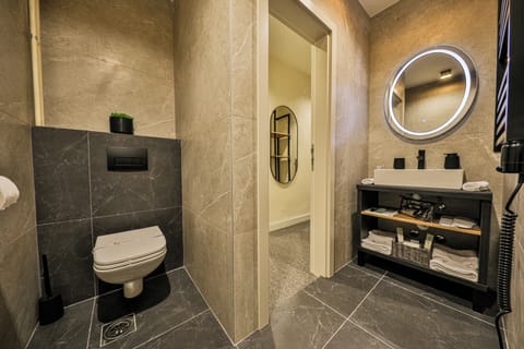 Free toiletries, hair dryer, bathrobes, slippers