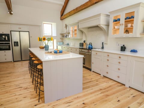 Fridge, dishwasher, electric kettle, toaster