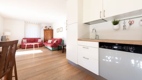 Fridge, microwave, oven, toaster