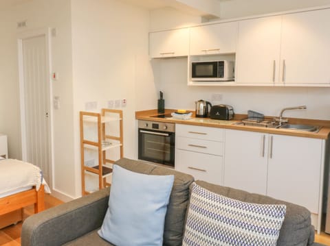 Fridge, toaster, cookware/dishes/utensils