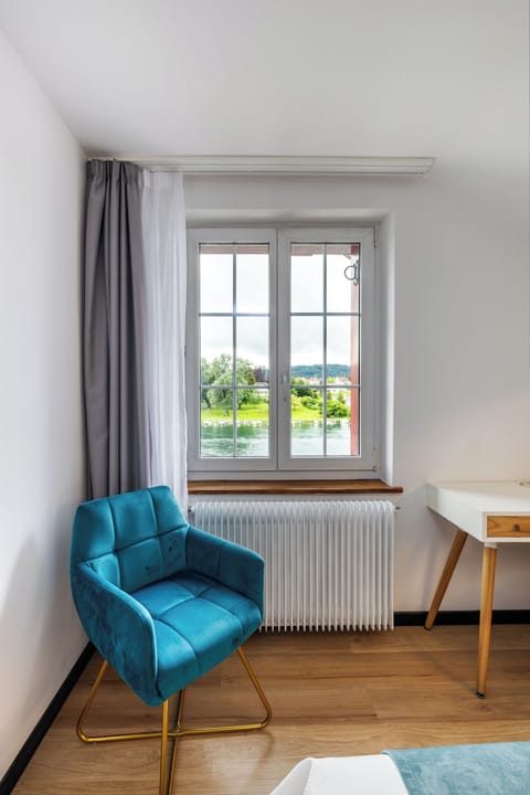 Double Room, River View | Down comforters, free WiFi, bed sheets