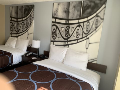 Individually decorated, individually furnished, desk, laptop workspace