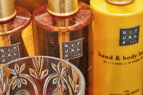 Free toiletries, hair dryer, towels