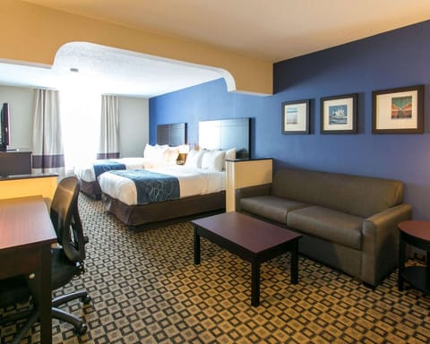 Suite, Non Smoking (2 Queen beds With Sofa bed) | Desk, blackout drapes, soundproofing, iron/ironing board