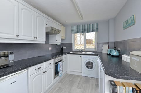 Fridge, dishwasher, electric kettle, toaster