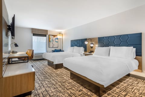 Premium bedding, desk, blackout drapes, iron/ironing board