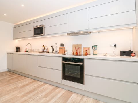 Fridge, dishwasher, electric kettle, toaster