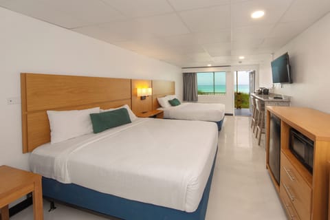 Room, 2 Queen Beds, Beachfront (Walkout) | In-room safe, iron/ironing board, free WiFi, bed sheets