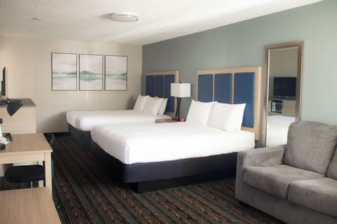 Room, 2 Queen Beds and Sofa Bed | Premium bedding, pillowtop beds, in-room safe, desk