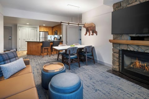 36-inch flat-screen TV with satellite channels