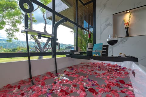 Luxury Villa, 3 Bedrooms, Beach View | Bathroom | Hair dryer, towels