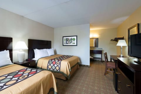 Double Room, 2 Double Beds, Non Smoking | Desk, blackout drapes, iron/ironing board, free cribs/infant beds