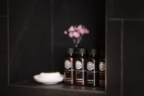 Hair dryer, bathrobes, slippers, towels