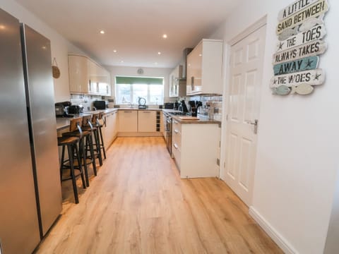 Fridge, dishwasher, electric kettle, toaster