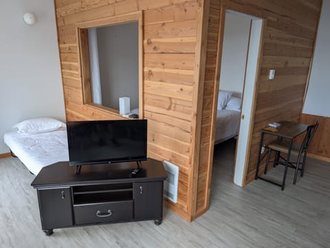 Comfort Apartment, 1 Queen Bed with Sofa bed, Kitchenette, Bay View | Living area | 50-inch Smart TV with digital channels, books, streaming services