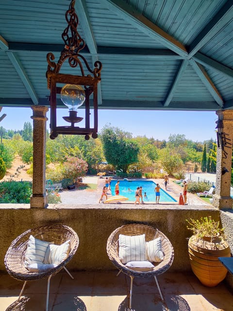 Seasonal outdoor pool, pool umbrellas, sun loungers