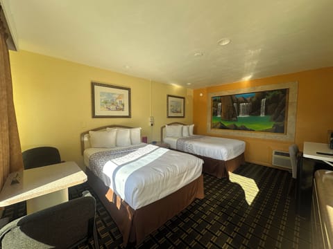 Room, 2 Queen Beds, Non Smoking | Minibar, iron/ironing board, free WiFi, bed sheets