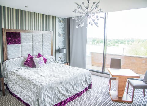 Hypo-allergenic bedding, desk, blackout drapes, iron/ironing board