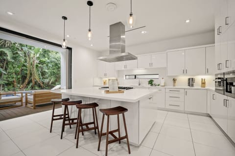 Villa, Multiple Beds, Private Pool, Pool View | Private kitchen | Fridge, microwave, oven, stovetop