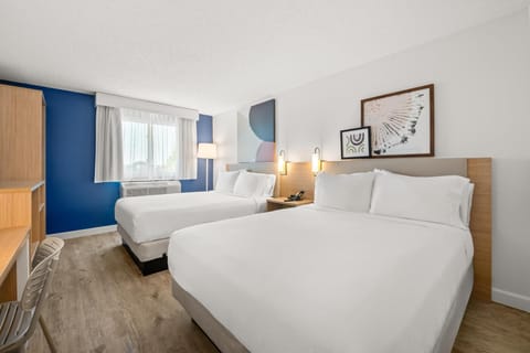 Room, 2 Queen Beds | Laptop workspace, blackout drapes, iron/ironing board